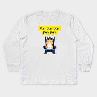 Cute Affirmation Cat - Purr purr purr purr purr | Cat Meme | Cat Lover Gift | Law of Attraction | Positive Affirmation | Cat Love Kids Long Sleeve T-Shirt